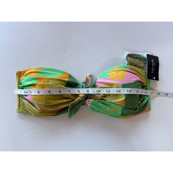 NWT Kate Spade New York Cucumber Floral Tie Bikini Top with Removable Straps XL - Picture 12 of 12